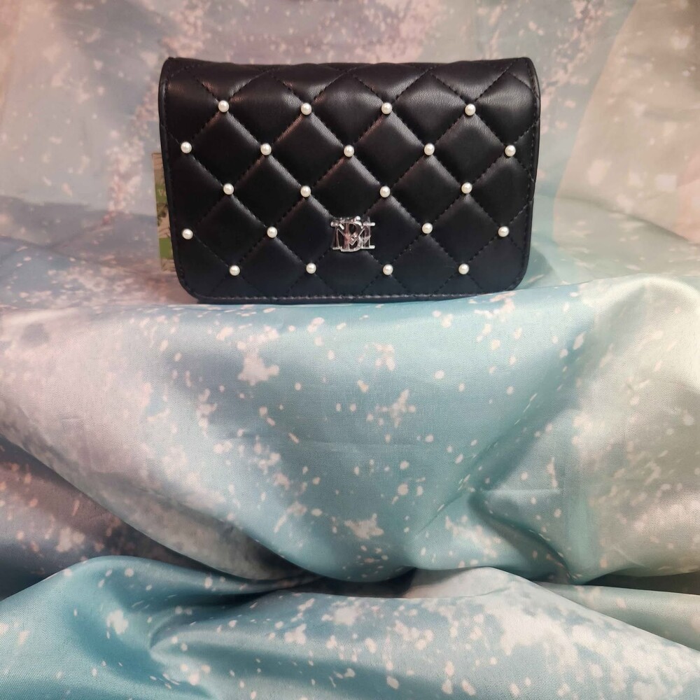 Badgley Mischka Quilted Pearl Crossbody Bag